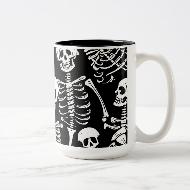 Caneca De Café Em Dois Tons Equipe Esqueleto (Direita)