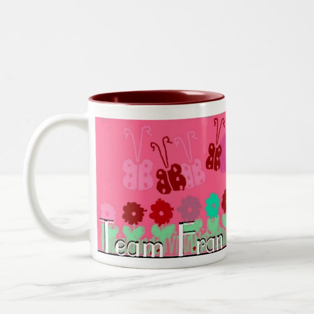 Caneca De Café Em Dois Tons Equipe Fran Butterfly Mug (Esquerda)