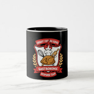 Caneca De Café Em Dois Tons Equipe Gastronômica Esquadrão Culinário Urgente Ch