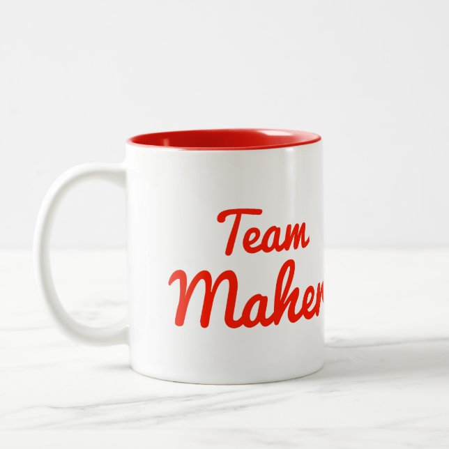 Caneca De Café Em Dois Tons Equipe Maher (Esquerda)
