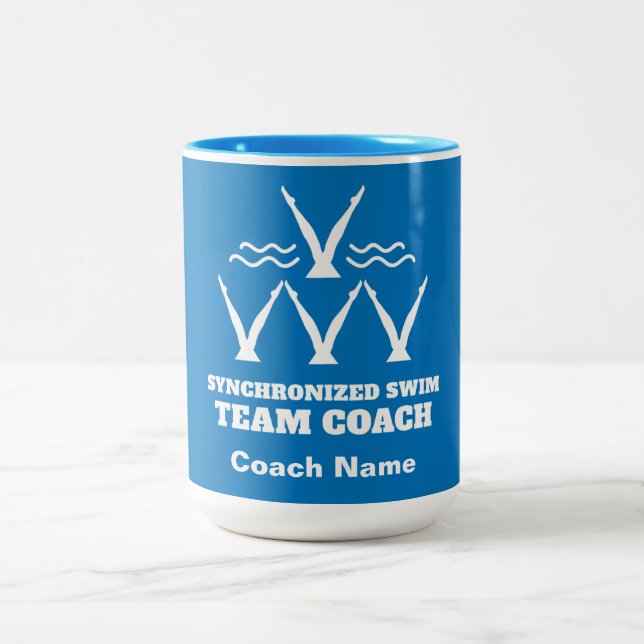 Caneca De Café Em Dois Tons Equipe Nadadora Sincronizada (Centro)