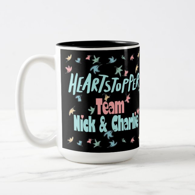 Caneca De Café Em Dois Tons Equipe Nick E Charlie Black (Esquerda)