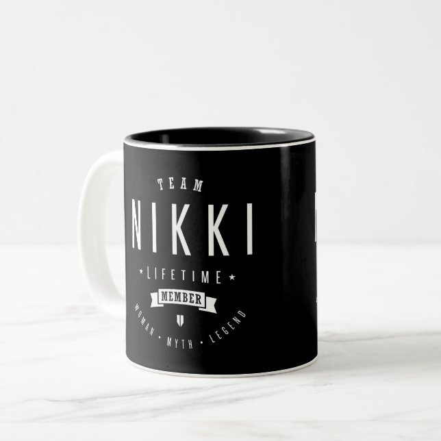 Caneca De Café Em Dois Tons Equipe Nikki (Frente Esquerda)