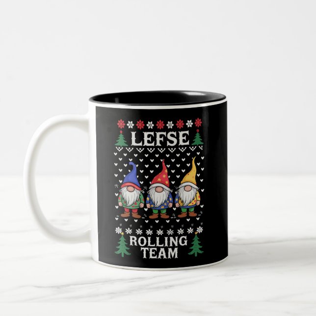Caneca De Café Em Dois Tons Equipe Rolling da Esquerda Natal Baking Gnomo Xmas (Esquerda)
