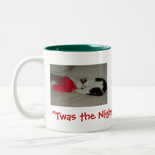 Caneca De Café Em Dois Tons Era a noite antes do Natal Kitten