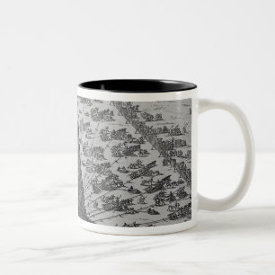 Caneca De Café Em Dois Tons Erigindo o Obelisk egípcio antigo