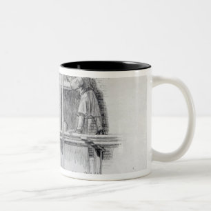 Caneca De Café Em Dois Tons Erigindo Porticos na rua de Newham