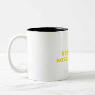Caneca De Café Em Dois Tons Erro 404 Chefe Não Encontrado Divertido Empreended