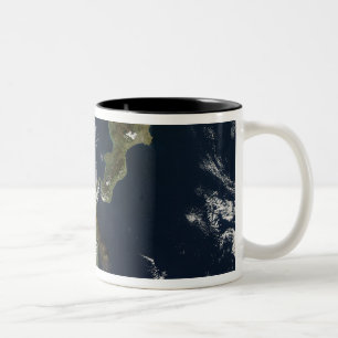 Caneca De Café Em Dois Tons Erupção de Mt Etna em Sicília