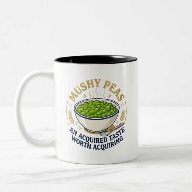 Caneca De Café Em Dois Tons Ervilhas Amassadas Um Gosto Adquirido (Esquerda)