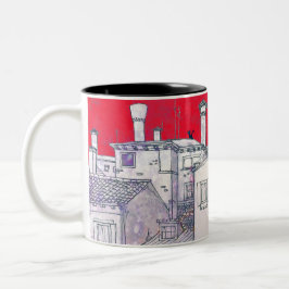 Caneca De Café Em Dois Tons esboço arquitectónico