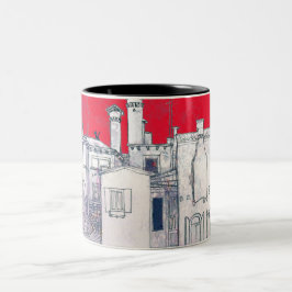Caneca De Café Em Dois Tons esboço arquitectónico