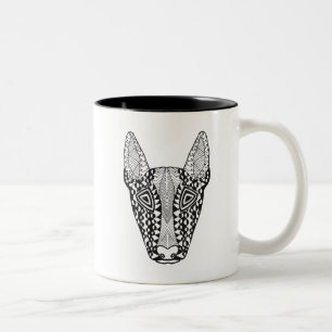 Caneca De Café Em Dois Tons Esboço de bull terrier