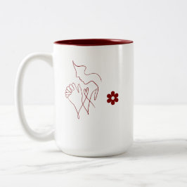 Caneca De Café Em Dois Tons Esboço de Oração