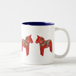 Caneca De Café Em Dois Tons Escandinavo do cavalo de Dala do sueco