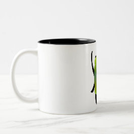 Caneca De Café Em Dois Tons Escaravelho com Gradiente Verde e Turquesa
