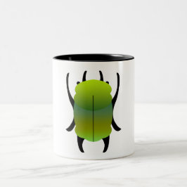 Caneca De Café Em Dois Tons Escaravelho com Gradiente Verde e Turquesa