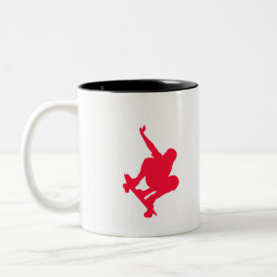 Caneca De Café Em Dois Tons Escarlate do patinador do vermelho