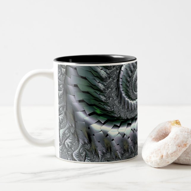 Caneca De Café Em Dois Tons Escheresque (Com Donut)