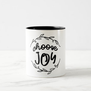 Caneca De Café Em Dois Tons Escolha a Alegria - Cotação Cristã