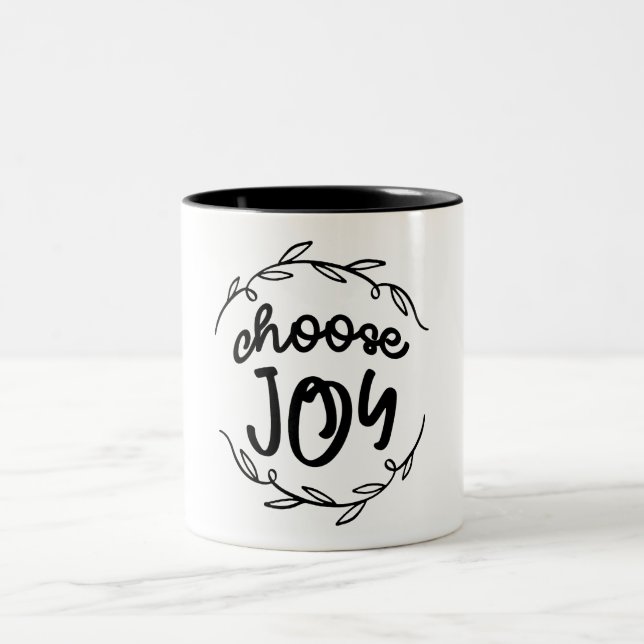 Caneca De Café Em Dois Tons Escolha a Alegria - Cotação Cristã (Centro)