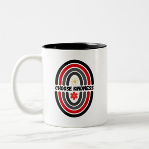 Caneca De Café Em Dois Tons Escolha a bondade, faça o mundo mais gentil