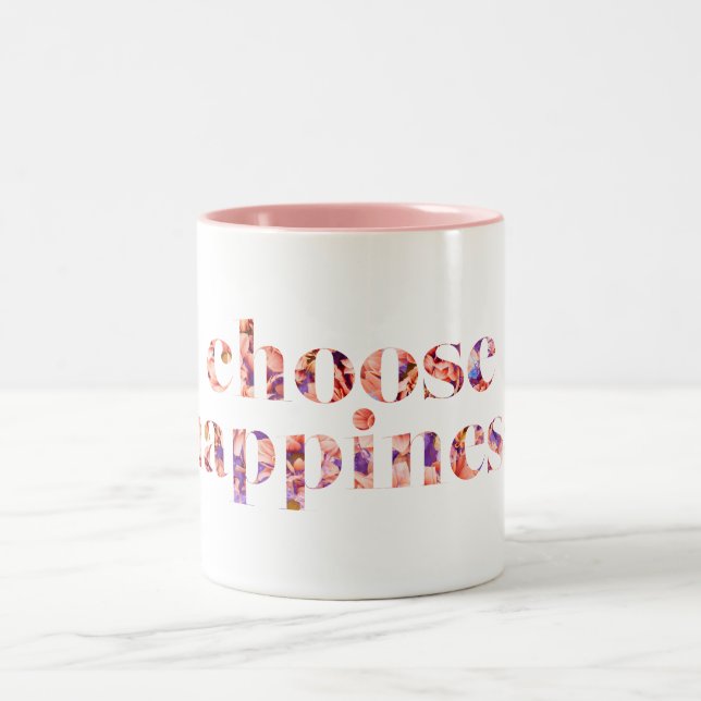 Caneca De Café Em Dois Tons Escolha a felicidade nº 9 (Centro)