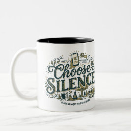 Caneca De Café Em Dois Tons Escolha o Silêncio