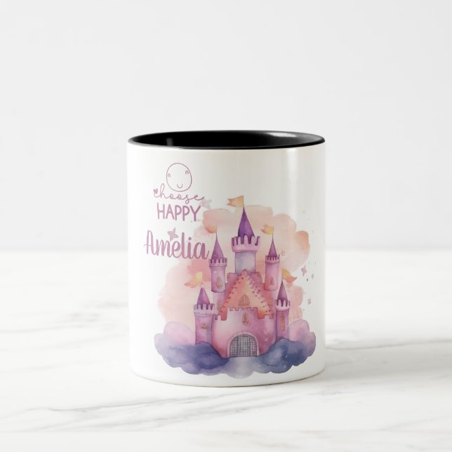 Caneca De Café Em Dois Tons Escolher Mug Feliz e Personalizável (Centro)