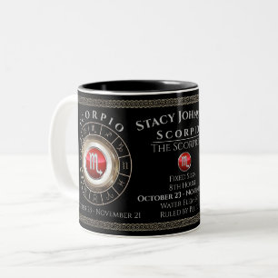 Caneca De Café Em Dois Tons Escorpião - Sinal Escorpião Zodíaco Coffee Mug