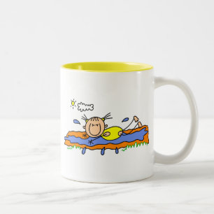 Caneca De Café Em Dois Tons Escorregar E Deslizar Em Um Dia Quente Caneca