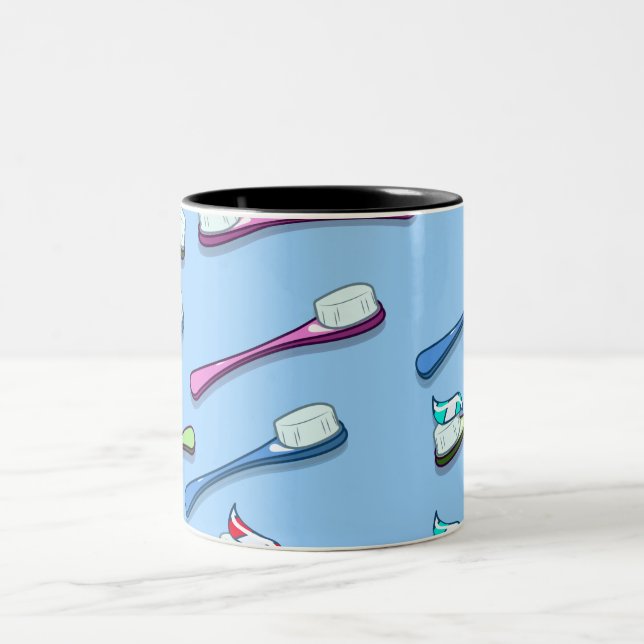Caneca De Café Em Dois Tons Escovas de dentes (Centro)