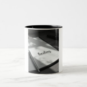 Caneca De Café Em Dois Tons Escreva sua própria receita para a felicidade