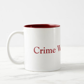 Caneca De Café Em Dois Tons Escrevendo Crime Combustível