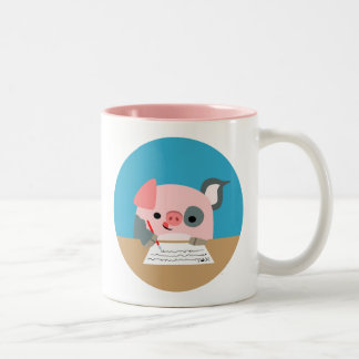 Caneca De Café Em Dois Tons Escrevendo de Cartoons em Cubo