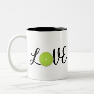Caneca De Café Em Dois Tons Escrita de picleball de amor