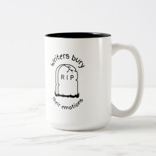 Caneca De Café Em Dois Tons Escritores enterram suas emoções