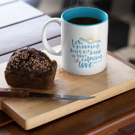 Caneca De Café Em Dois Tons EScritura de Bíblia de Salmo de AMOR INDESEJÁVEL A