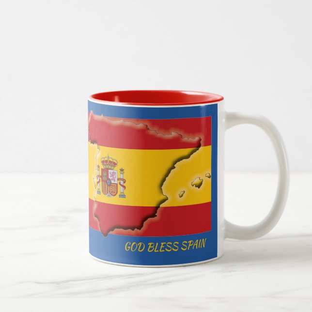 Caneca De Café Em Dois Tons Escritura de MAPA de espanha - PISTA - AZUL Person (Direita)