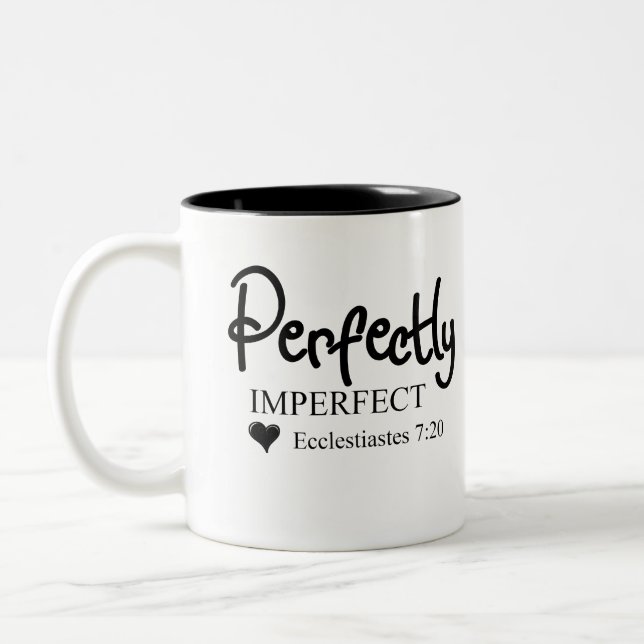 Caneca De Café Em Dois Tons Escritura perfeitamente imperfeita inspirada (Esquerda)