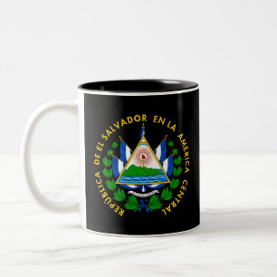 Caneca De Café Em Dois Tons Escudo de El Salvador