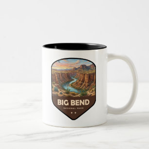 Caneca De Café Em Dois Tons Escudo do Parque Nacional Big Bend