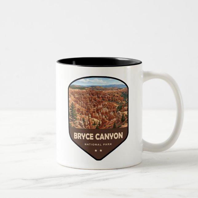 Caneca De Café Em Dois Tons Escudo do Parque Nacional Bryce Canyon (Direita)