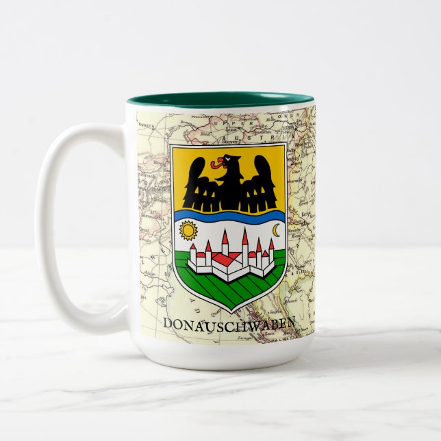 Caneca De Café Em Dois Tons Escudo Donauschwaben com Map Mug (Esquerda)