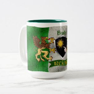 Caneca De Café Em Dois Tons Escudo Irlandês Brady c/Bandeira Distendida Person
