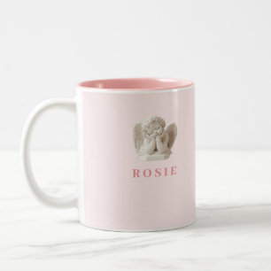 Caneca De Café Em Dois Tons Escultura de Anjo com Dormência Personalizada