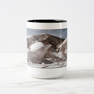 Caneca De Café Em Dois Tons Escultura de neve Sun Valley do urso polar Idaho
