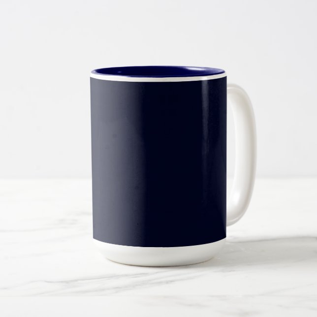 Caneca De Café Em Dois Tons Escuro Azul Elegante e Simples (Frente Esquerda)
