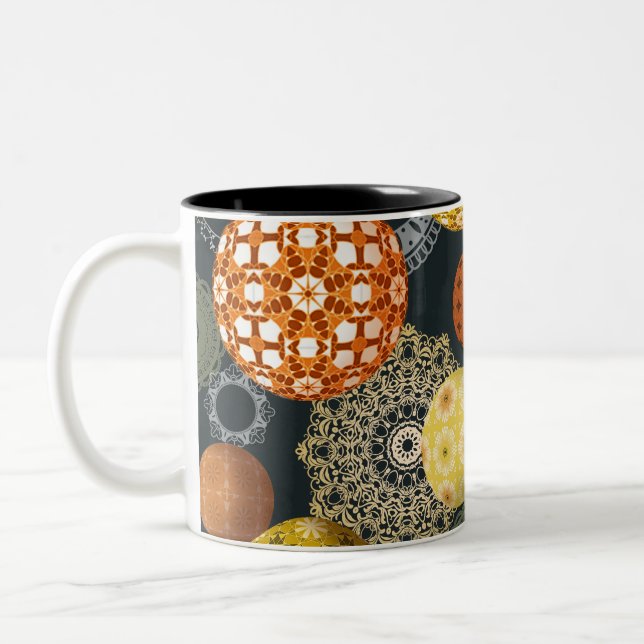 Caneca De Café Em Dois Tons Esferas Geométricas (Esquerda)