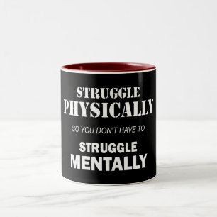 Caneca De Café Em Dois Tons Esforço fisicamente não mentalmente